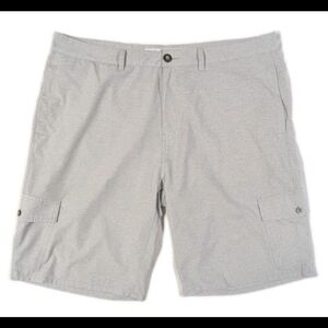 BKE Hybrid Shorts Men's Size 38 Gray Standard Fit Cargo Flat Front Polyester